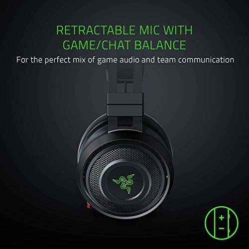 Razer Nari Ultimate Auriculares Inalámbricos Tecnología HyperSense, THX Spatial Audio, Almohadillas con Gel de enfriamiento, Auriculares Gaming compatibles con PC, PS4, Switch y Dispositivos móviles