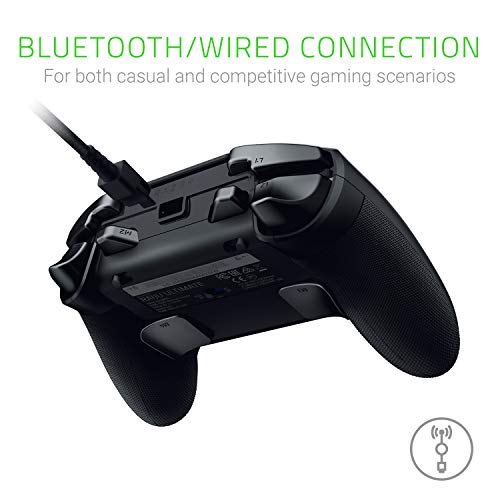 Razer Raiju Ultimate 2019Mando de juegos inalámbrico y con cable para PS4 y PC, Mando Gaming con Bluetooth y cable, botones de accióntáctiles mecánicos, intercambiables, Negro