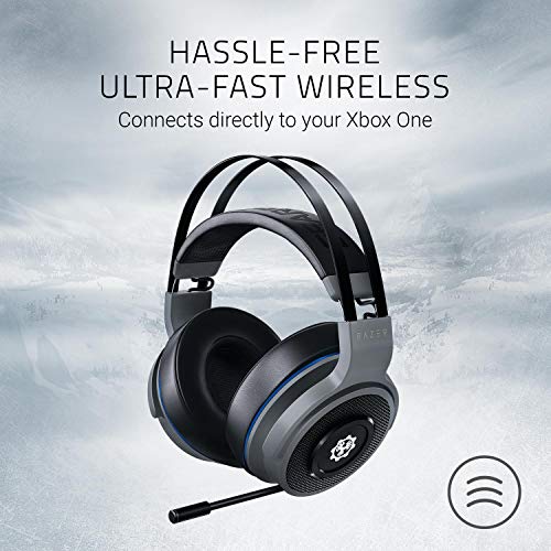 Razer Thresher Xbox One y Xbox Serie X / S Gears of War 5 Edition Auriculares Inalámbricos para juegos,16 horas de duración,controlador de 50 mm,Windows Sonic,almohadillas cuero sintético,Plateado