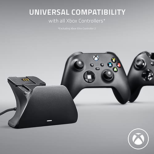 Razer Universal Quick Charging Stand (Negro carbón) - Soporte de Carga rápida para mandos de Xbox (Carga rápida, compatibilidad Universal para mandos nuevos y Antiguos) Negro