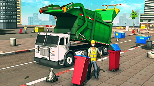 Real American City Road Heavy Garbage Trash Dumper Truck Simulator: Ultimate Trash Truck Driving Games 2021
