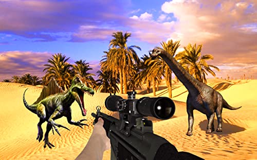 Real Jurassic Dino Hunter FPS Shooting 2019: Volcán jungla dinosaurio pistola disparos juegos de supervivencia batalla depredador glaciar raptor agujero negro balsa batalla refugio zona