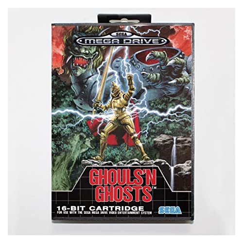 Red plum GAOHEREN 16 bits Sega Maryland Cartucho de Juego con Caja de Venta al por Menor - Tarjeta de Juego de Ghosts Ghosts de Ghouls Fit for Megadrive Genesis System GHR (Color : EU Box)