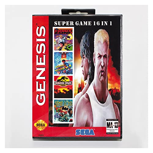 Red plum GAOHEREN Hot Super Games 16 en 1 con Caja de Venta al por Menor 16bit Maryland Tarjeta de Juego Apta for Sega Mega Drive for Sega Genesis GHR (Color : US Cover)