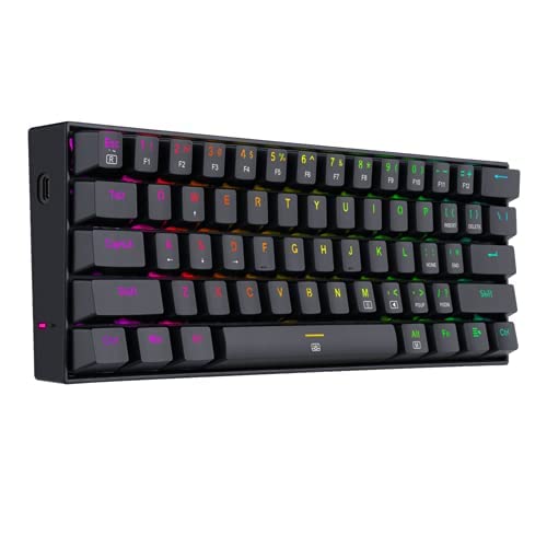 Redragon K630 RGB Dragonborn 60% Teclado Mecánico Gaming - Compacto - 61 Teclas - Teclado Gamer para Juegos - Interruptores Azules