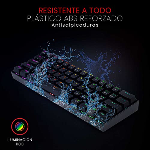 Redragon K630 RGB Dragonborn 60% Teclado Mecánico Gaming - Compacto - 61 Teclas - Teclado Gamer para Juegos - Interruptores Azules