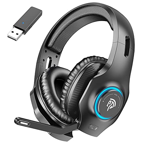 REDSTORM Auriculares inalámbricos para PC, Juegos, Micrófono con Cancelación de Ruido con Micrófono, Sonido Envolvente Estéreo, Luz RGB, Auriculares para Juegos, para PC, MAC, PS4, PS5