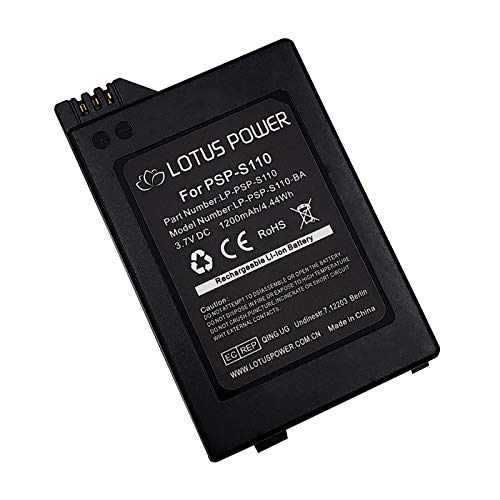 Reemplazo del Paquete de Batería PSP-S110, Batería de Iones de Litio Recargable 1200mAh 3,7V 4,44Wh PSP S110 para Sony Playstation Portable PSP3004 PSP3003 PSP3001 PSP3000 PSP2004 PSP2003 PSP2001