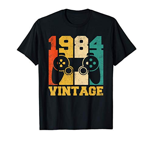 Regalos de 37 años Vintage Videojuego 1984 37 cumpleaños Camiseta