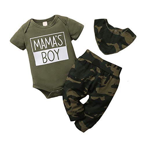 Rehomy Conjunto de 3 piezas de traje de verano para bebé