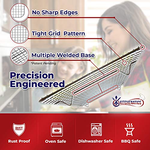 Rejilla Para Enfriar y Hornear de Acero Inoxidable, Parrilla Para Horno Para La Mayoría de Bandejas de Horno - Bandeja Para Galletas y Bizcochos, Utensilios de Repostería - 29,97 x 42,93 CM