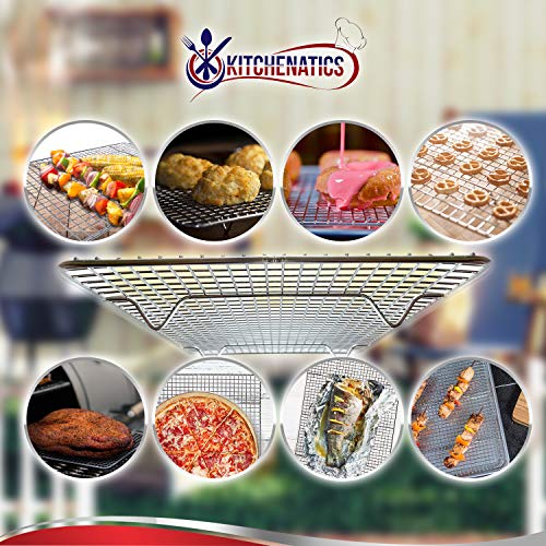 Rejilla Para Enfriar y Hornear de Acero Inoxidable, Parrilla Para Horno Para La Mayoría de Bandejas de Horno - Bandeja Para Galletas y Bizcochos, Utensilios de Repostería - 29,97 x 42,93 CM