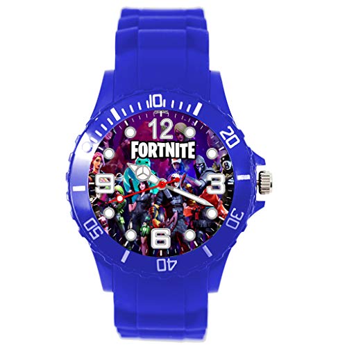 Reloj de Silicona Azul para los Fans de Fortnite, Color Azul