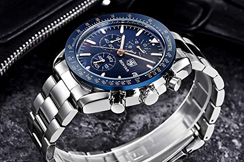 Reloje de Hombre BENYAR cronógrafo para Hombre Movimiento de Cuarzo Fashion Business Sports Watch 30M Impermeable Regalo Elegante