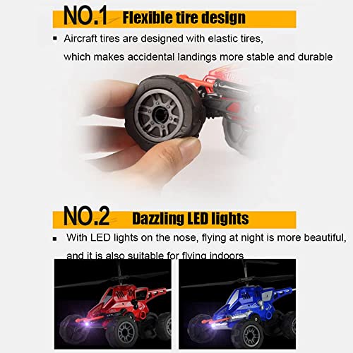 Remote Control Helicopters RC Helicopter with Altitude Hold One Key Take Off/Landing Can Walk On Land LED Light Flying Toy for Boys and Girls (Blue)