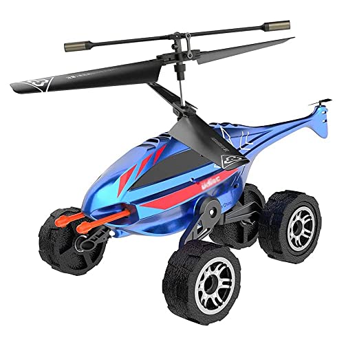 Remote Control Helicopters RC Helicopter with Altitude Hold One Key Take Off/Landing Can Walk On Land LED Light Flying Toy for Boys and Girls (Blue)