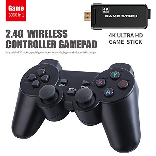 Rensaday HDMI 4k Game Stick Sistema De CóDigo Abierto Consola De Videojuegos 32GB 3500 Juego Gratis Con Dos Controladores InaláMbricos 2.4G