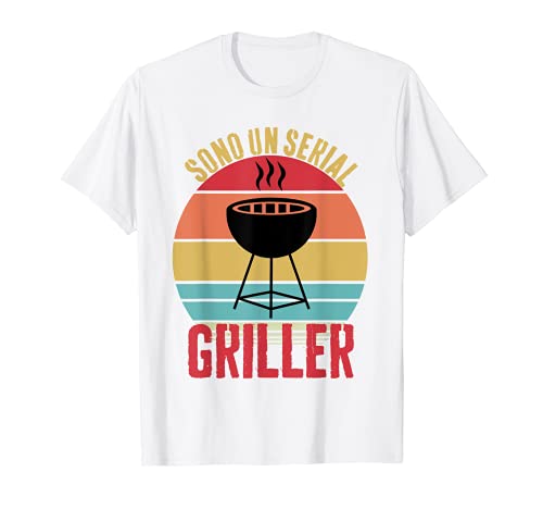 Retro Funny Man Barbacoa I'm A Serial Griller Camiseta
