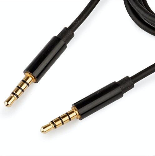 REYTID talkback Cable de Chat Compatible con Sony Oro Playstation 4 Auriculares de Juego inalámbricos ps4 Plomo - psn Cable en línea aux 4 Polos Chapado en Oro