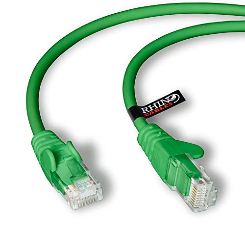 rhinocables Cable de Red Ethernet LAN Cat.5e RJ45 - Cable de conexión a Red - UTP - Compatible con Conmutador, Router, módem, Punto de Acceso, para PC, TV Box, Nintendo Switch, Router, Xbox, PS4, Servidor Nas (10m Verde)