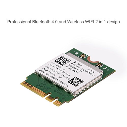 Richer-R 2 en 1 Adaptador Tarjeta de Red Bluetooth 4.0/WiFi,Dual Band Wireless 2.4GHz + 5GHz,Mini Módulo Tarjeta Inalámbrico para Laptops/All-In-One Machine/AD Player/IPC con Ranura NGFF/M2.