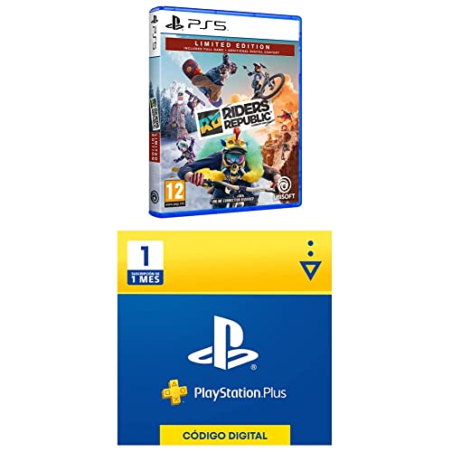 Riders Republic Limited Edition Amazon PS5 + Sony, PlayStation Plus - Suscripción 1 Mes | PS5/PS4/PS3 | Código de descarga PSN - Cuenta española