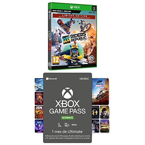Riders Republic Limited Edition Amazon Xbox X + Suscripción Xbox Game Pass Ultimate - 1 Mes | Xbox/Win 10 PC - Código de descarga