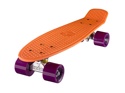 Ridge Original 22" Cruiser Skateboard, Unisex-Youth, Naranja/Púrpura, 56 cm
