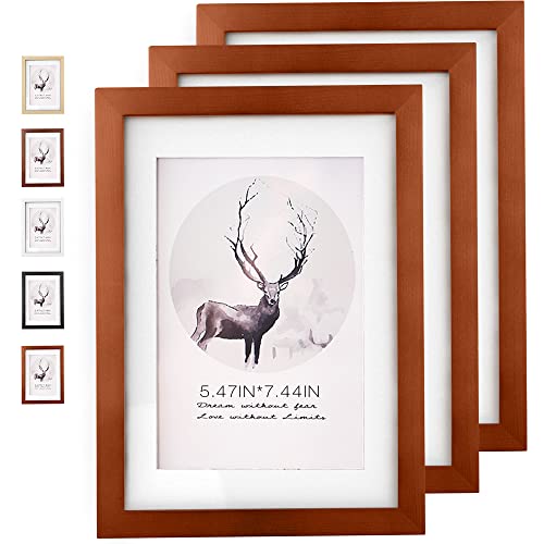 Rieeryslza Marcos de Fotos Marco para Foto Marco de Madera Photo Frame Conjunto de 3 Vintage Marcos de Madera Decoración Hogar 23 x 33 cm (Nuez)