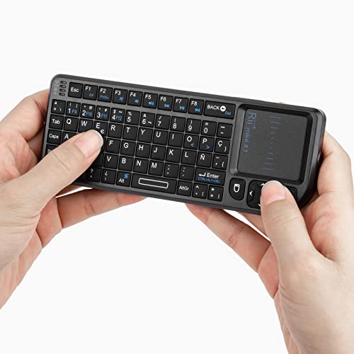 Rii Mini X1 teclado inalámbrico con ratón táctil - compatible con Smart TV, Mini PC Android, PlayStation, Xbox, HTPC, PC, Raspberry Pi