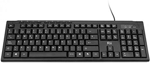 Rii RK907 USB - Teclado con Cable, QWERTY español, Negro