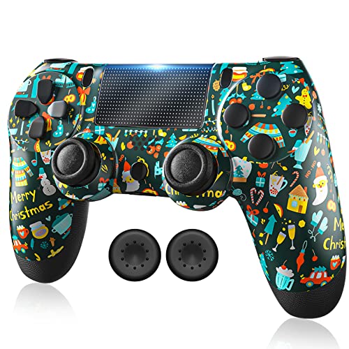 RIIKUNTEK Wireless Controller for PS4, Bluetooth Controller for Playstation 4 Control, Dual Vibration, Touch Pad, Six-Axis Sensor, Game Controller for Playstation 4/Pro/Slim, PC, Android, Christmas