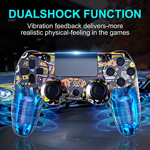 RIIKUNTEK Wireless Controller for PS4, Bluetooth Controller for Playstation 4 Control, Dual Vibration, Touch Pad, Six-Axis Sensor, Game Controller for Playstation 4/Pro/Slim, PC, Android, IOS13 Black