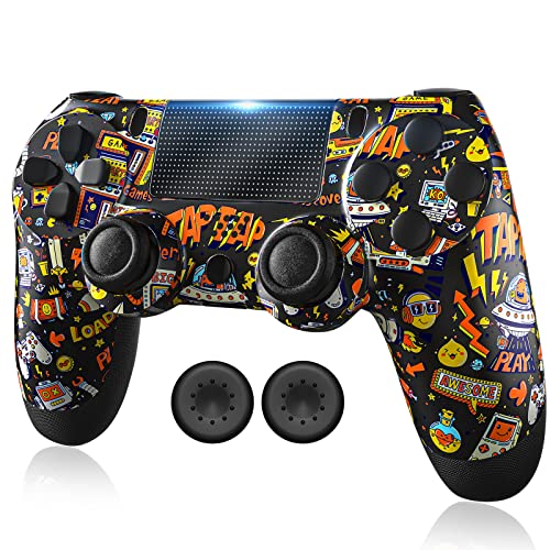 RIIKUNTEK Wireless Controller for PS4, Bluetooth Controller for Playstation 4 Control, Dual Vibration, Touch Pad, Six-Axis Sensor, Game Controller for Playstation 4/Pro/Slim, PC, Android, IOS13 Black