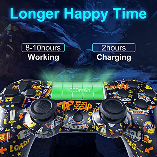 RIIKUNTEK Wireless Controller for PS4, Bluetooth Controller for Playstation 4 Control, Dual Vibration, Touch Pad, Six-Axis Sensor, Game Controller for Playstation 4/Pro/Slim, PC, Android, IOS13 Black