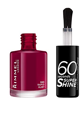 Rimmel London 60 Seconds Super Shine Esmalte de Uñas, 320 - Rapid Ruby