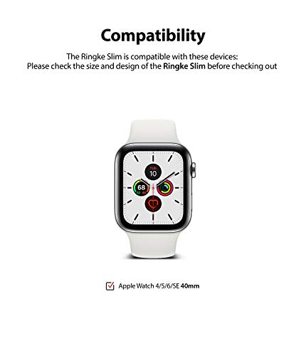 Ringke Slim Compatible con Funda Apple Watch Series 6/5/4/SE 40mm, Delgada Ligera Fina Carcasa [2 Unidades] - Clear/Rose Gold