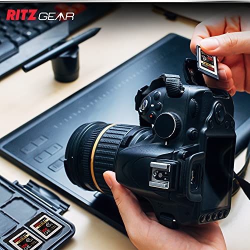Ritz Gear Video Pro CFExpress tipo B Card 256 GB (1700/1100 R/W) pares con cámaras DSLR compatibles Nikon, Panasonic y Canon