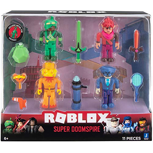 Roblox ROB0396 Super Doomspire - Juego de 4 Figuras con 4 Figuras de acción, Accesorios y código de Juego para niños a Partir de 6 años