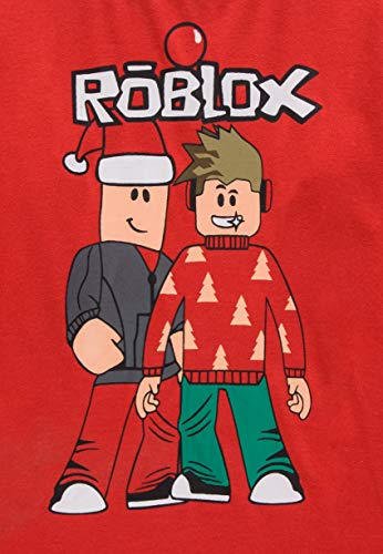 Roblox Youtube Game Niños Chicos Manga Larga Navidad Pijamas Dos Piezas Pjs 6-13 Años (Rojo, 8-9 años)