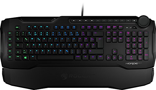 Roccat Horde AIMO - Membranical RGB Gaming Keyboard DE Layout - Tuning-RAD y Tasten, Anti-Ghosting, Makrotasten [Negro]