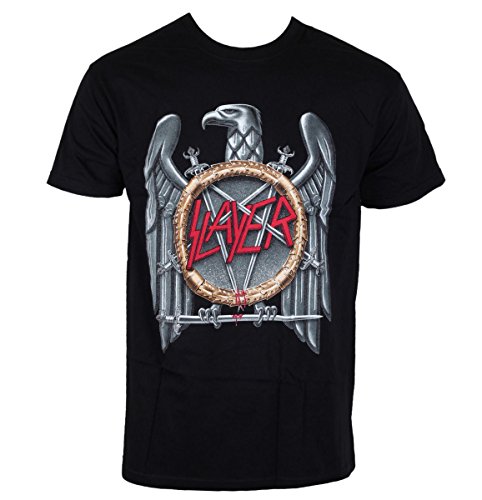 Rock Off Slayer Silver Eagle Camiseta, Negro, M para Hombre
