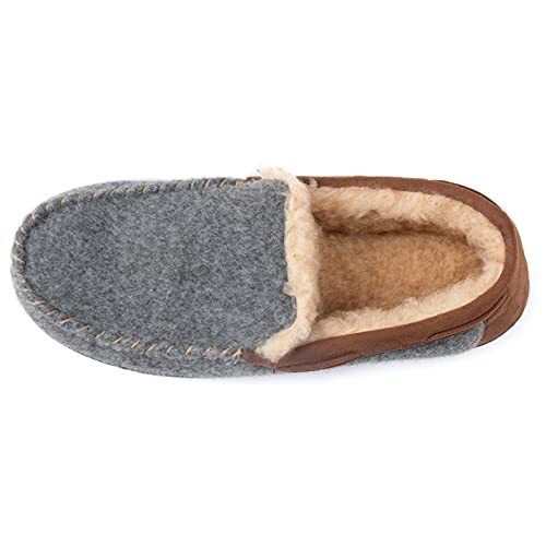 RockDove Hearthfire - Zapatillas de estar por casa tipo mocasín de espuma viscoelástica para hombre, gris (Carbón), 43 EU