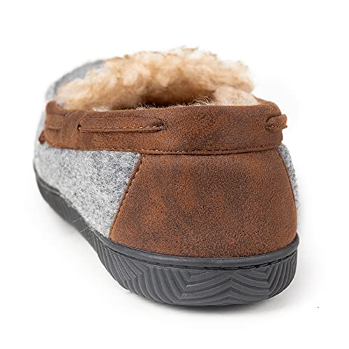 RockDove Hearthfire - Zapatillas de estar por casa tipo mocasín de espuma viscoelástica para hombre, gris (Carbón), 43 EU