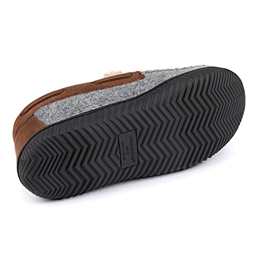 RockDove Hearthfire - Zapatillas de estar por casa tipo mocasín de espuma viscoelástica para hombre, gris (Carbón), 43 EU