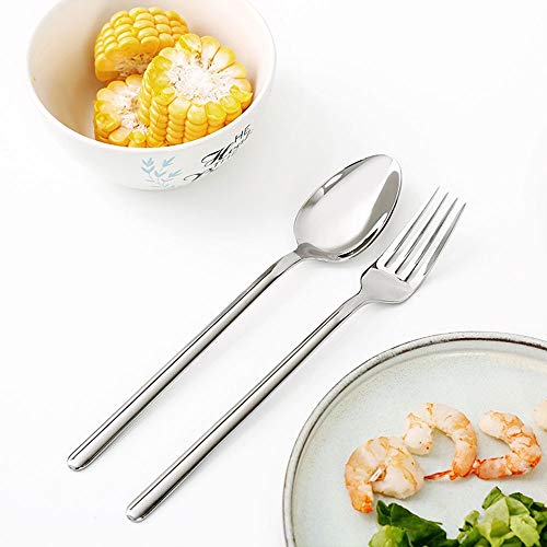 ROIY Occidental del vajilla del Acero Inoxidable 304 Tenedor Cuchara Conjunto De 2 no Hacen daño a la Mano Rust Vajilla anticorrosión y fácil de Limpiar vajilla Delicada