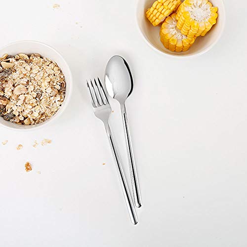 ROIY Occidental del vajilla del Acero Inoxidable 304 Tenedor Cuchara Conjunto De 2 no Hacen daño a la Mano Rust Vajilla anticorrosión y fácil de Limpiar vajilla Delicada
