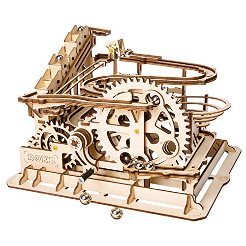 ROKR Puzzle 3D Madera Maquetas para Montar Modelo mecánico Kit de construcción con Bolas para Adolescentes y Adultos (Waterwheel Coaster)