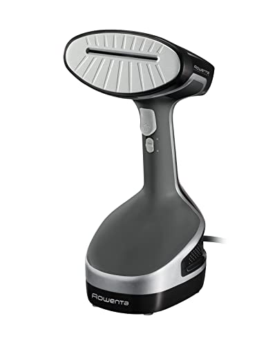 Rowenta DR8150D1 Access Steam+, Cepillo de vapor, plancha vertical 1600 W, depósito 190 ml, elimina arrugas, olores y desinfecta, accesorio prendas delicadas y gruesas, cable de 3 m, Gris / Negro