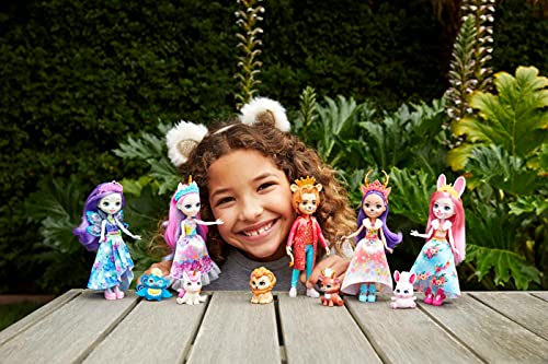 Royal Enchantimals Pack 5 muñecos con mascota, ropa de gala y accesorios de juguete, regalo para niñas y niños +4 años (Mattel HCJ18)
